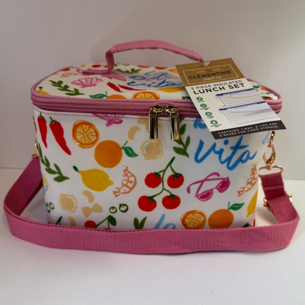 Clementine Colorful Insulated Lunch Bag Set